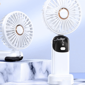 Handheld Mini Fan USB Rechargeable Portable Desk Fan Silent Personal Cooling Fan with Digital Display