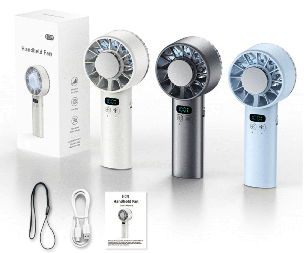 High-Speed Cooling Handheld Fan 100-Speed USB Rechargeable Portable Mini Fan for Outdoor Use