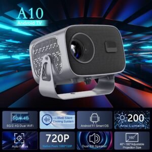 New Auto Focus Projector A10 Android WiFi Mini Portable Smart Gimbal Projector