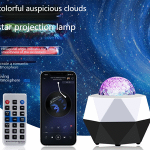 Starry Sky Music Light LED Galaxy Projector Multi-Angle Rainbow Ring Laser Water Ripple Projection Lamp for Home and Parties