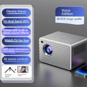 Home Theater Projector P6 – Ultra HD, High Brightness, Wireless Screen Mirroring, Eye-Friendly Design