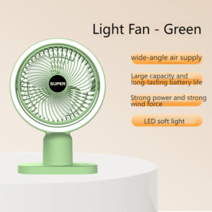 Night Light Desktop USB Rechargeable Fan, Portable Strong Wind Household Cooling Fan