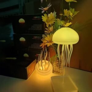 Sound Control Jellyfish Lamp Creative Ambient Night Light | Colorful Gradient Light with Floating Tentacles | Voice Sensor Decorative Lamp for Bedroom Gift