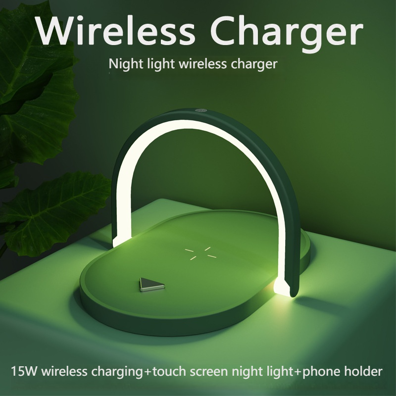 15W Wireless Charging Night Light Phone Stand | Adjustable Multifunction Wireless Charger with Custom Logo | OEM ODM Factory Supply