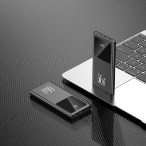 66W Super Fast Charging Power Bank with Dual Built-in Cables & LED Digital Display